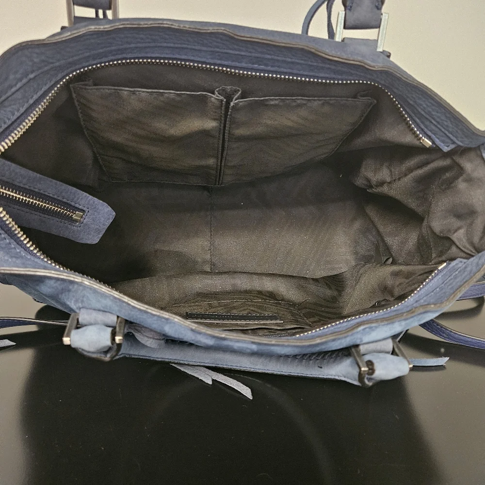 Rebecca Minkoff Blue Suede Satchel Bag - Picture 9 of 10
